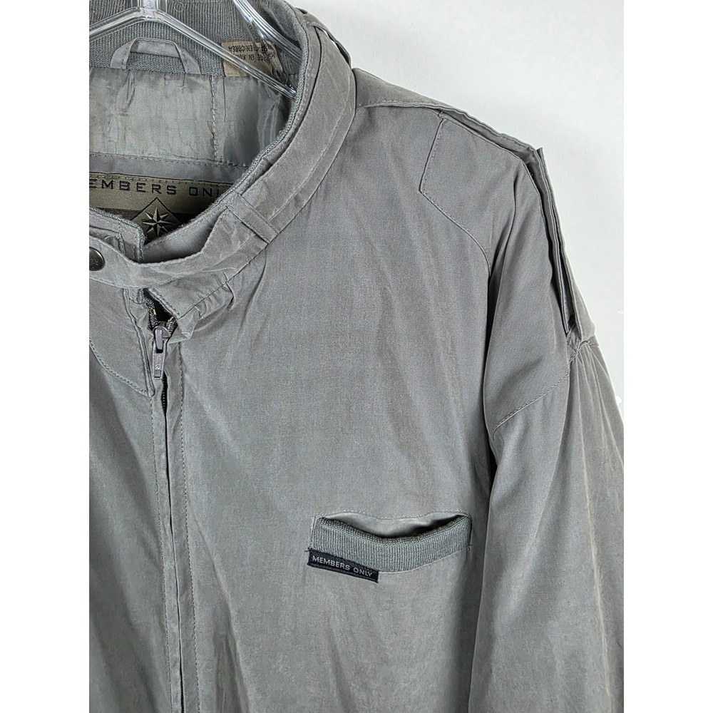 Vtg Members‎ Only Microfiber Bomber Jacket Men XXLT Gray Full Zip